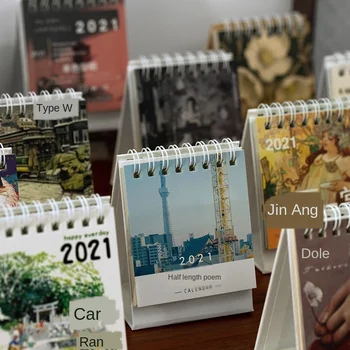 

2021 Mini Desk Calendar Creative Ins Wind Desktop Calendar Shredded 2020 Lunar Calendar Mini Simple Decoration