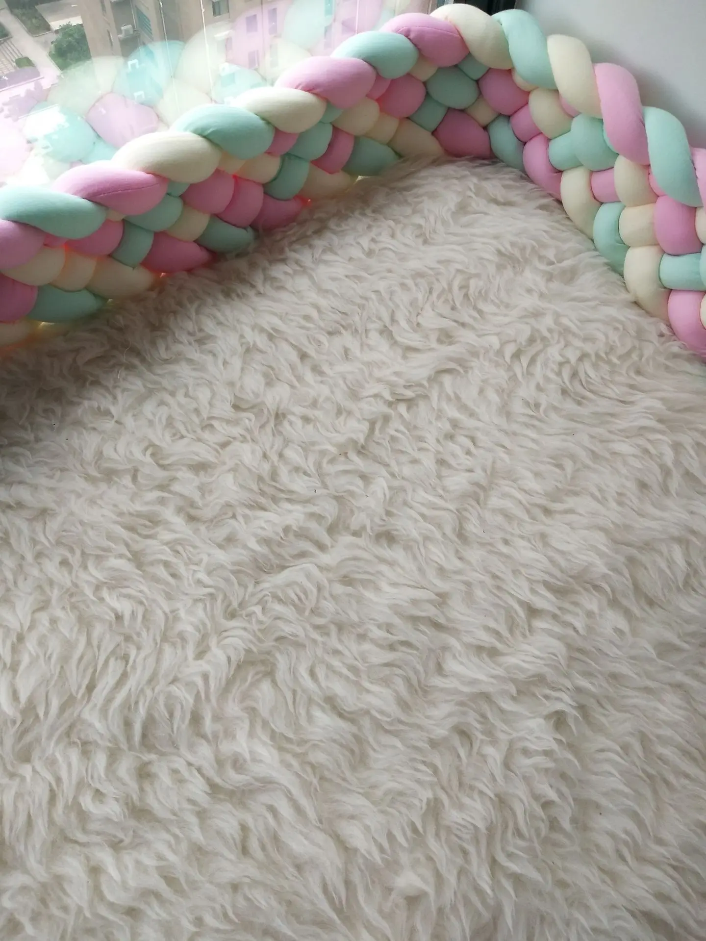 3-4M 6 knotted cot bumper baby braid protective cradle protector for cot bumpers in the crib protector bedroom girl decoration