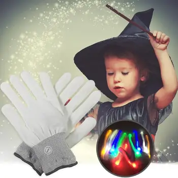 

2pcs LED Flash Gloves Colorful Glow Finger Light Up Gloves Halloween Glow in the Dark Novelty Toys Children Gift Dropshipping