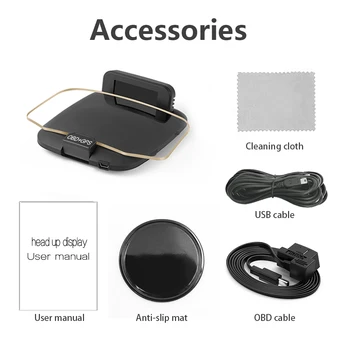 

New HUD+OBD HD Car Head up Display with GPS Navigation Bluetooth Windshield Speed Projector Security Alarm
