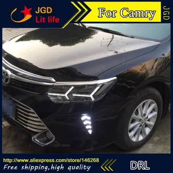 

Free shipping ! 12V 6000k LED DRL Daytime running light for Toyota Camry 2015 fog lamp frame Fog light Car styling