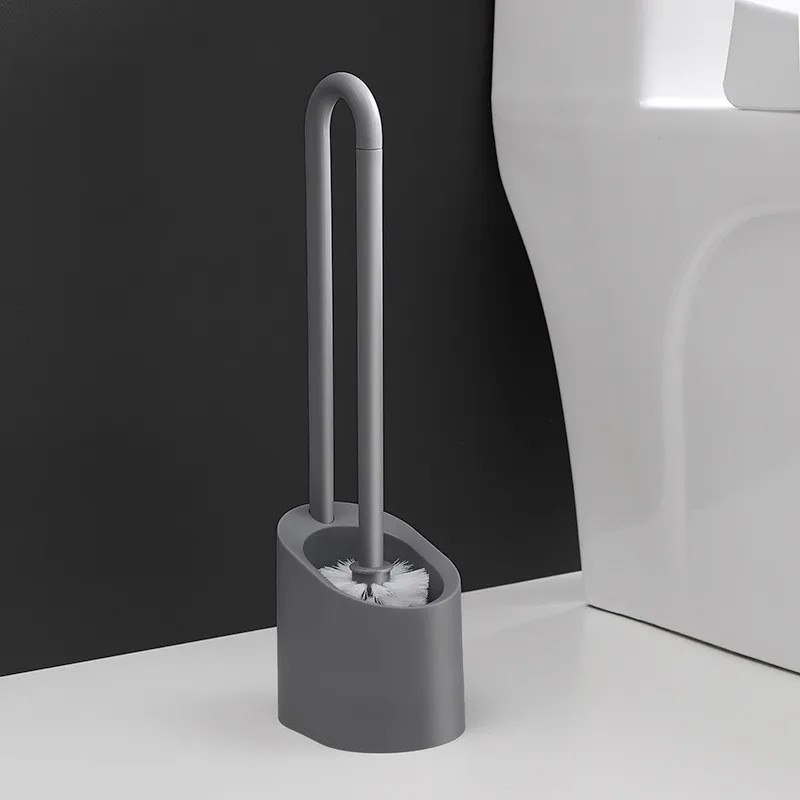 Bathroom Cleaning Brush Plastic Bathroom Accessories Set Home Long Handle Magnetic Toliet Brush - Цвет: Светло-серый
