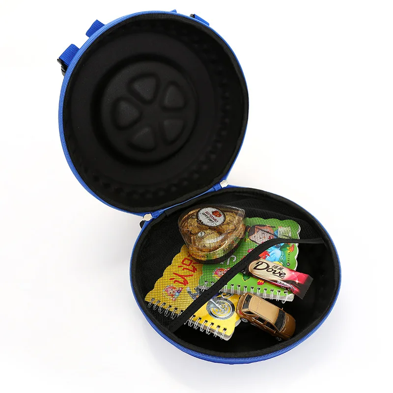 Round 3D Car Children's Bag Cute Wheel Backpack Children Boy � Girl backpack diagonal package 3-6 years old Gift