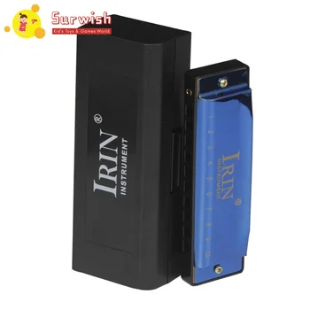 

10 Holes 20 Tunes Children Beginner Harmonica Musical Instruments - Blue/Black