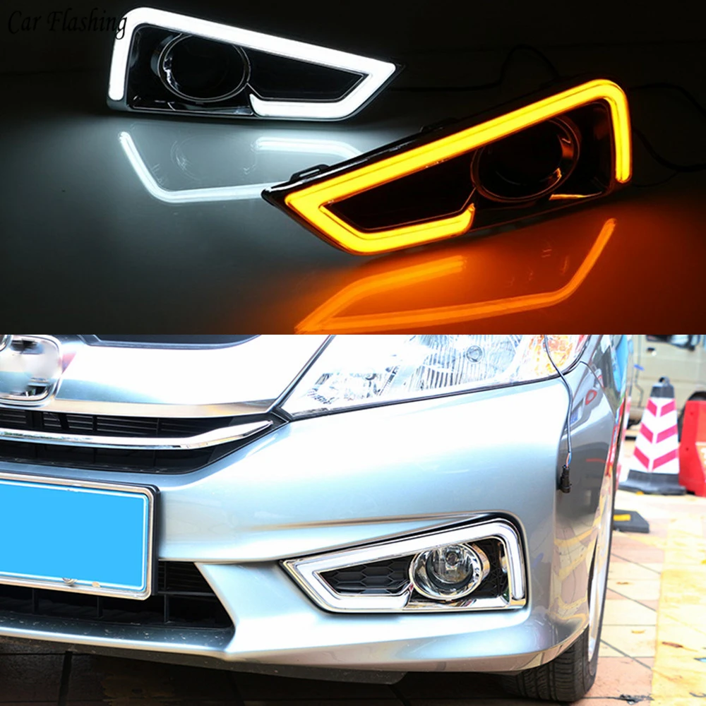Автомобильная проблесковая 1 набор 12V ABS светодиодный для Honda City Grace 2015 2016 DRL