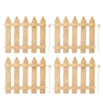 

New 4Pcs Planting Fence Indoor Outdoor DIY Wooden Feeding Fence for Pet Rabbit Chicken poultry farming supplies Tools