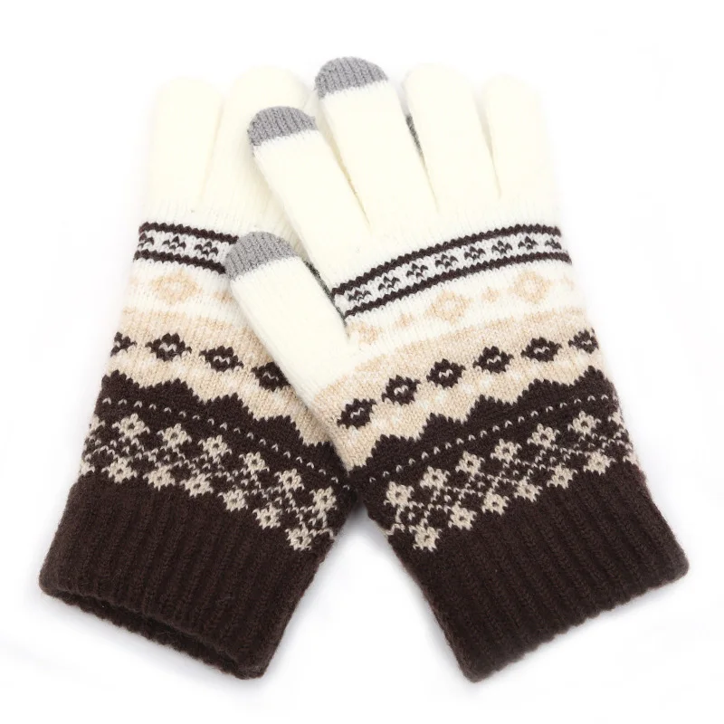 cotton gloves for men Winter Touch Screen Gloves Women Men Warm Skiing Gloves Cashmere Knit Mittens Full Finger Weave Glove Guantes Adult Thick Luvas cold weather work gloves