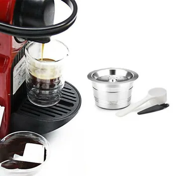 

Stainless Steel Coffee Capsule Pod Spoon Brush Set Coarse Fine Powder For Caffitaly Kfee Coffee Machine Coffeeware Set