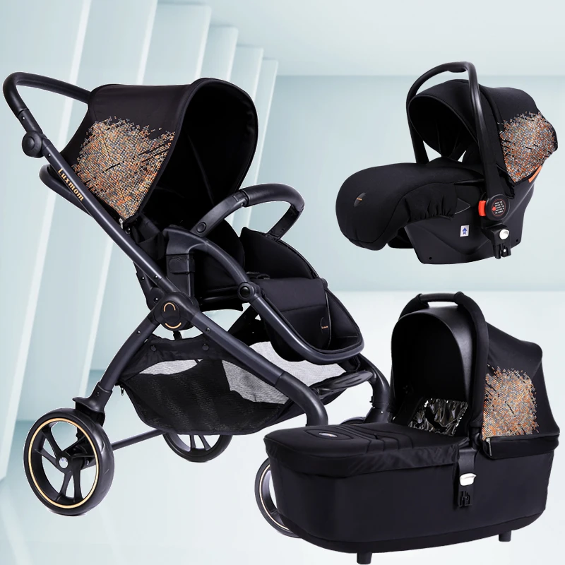 colour5 Luxmom Pram 2 in 1 3 in 1 safety seat, foldable, can lie down and sit down for all seasons - Цвет: colour5