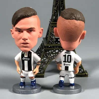 80 шт./партия Ronaldo Lionel Andres Месси, Неймар да Силва Мохамед Салах Антуан Гризманн ПВХ Модель Куклы Игрушки Подарки - Цвет: Цвет: желтый