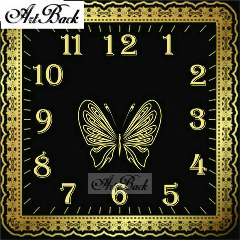 ArtBack 5d Square Clock Butterfly Diamond Painting Cross Stitch Diy artback-5d-square-clock-butterfly-diamond-painting-cross-stitch-diy