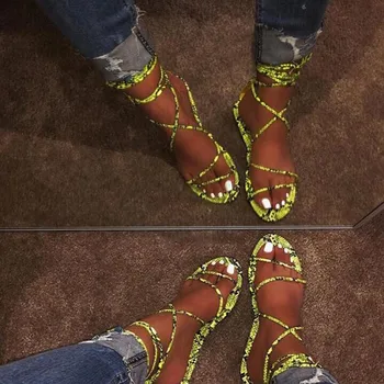 

New Gladiator Sandals Women Slippers Sexy Cross Strap Fashion Wild Beach Shoes Outdoor Shoes Woman Summer Flat Sandals Slippers