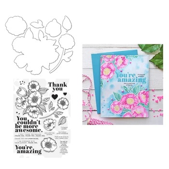

2020 3D New Metal Cutting Dies and Clear Stamps Scrapbooking For Paper Making Petal Embossing Frame Card Craft Sets