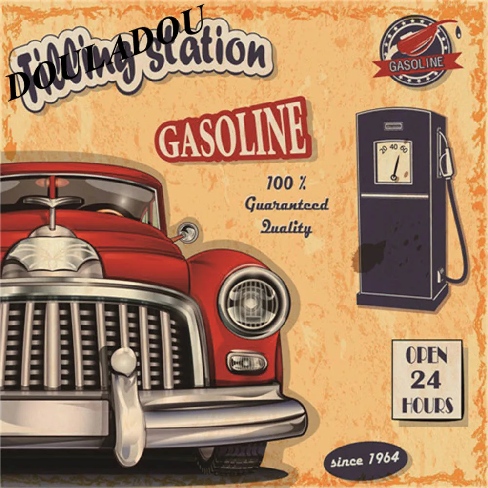 [Douladou] Bubble Car Hot Rod Garage Club винтажная металлическая жестяная вывеска Железный Плакат Бар Паб Route 66 тарелка украшение стены 30*20 см