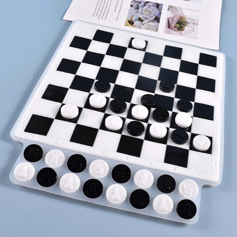 Crystal Epoxy Resin Mold Board Game International Chess Casting Silicone Mould DIY Crafts Making Tool