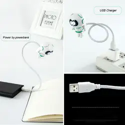 Гибкая с милой пандой с питанием от USB мини светодиодный Ночной светильник с вкл/выкл переключатель лампа настольная для портативных ПК