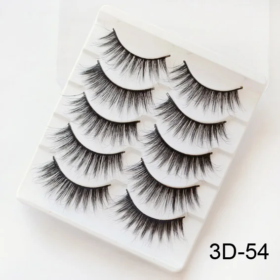 3D-54 Искусственные ресницы 5 пар 3D накладные ресницы толстые скрученные ресницы для наращивания Модные женские глаза макияж природные инструменты для макияжа глаз - Цвет: 3D-54