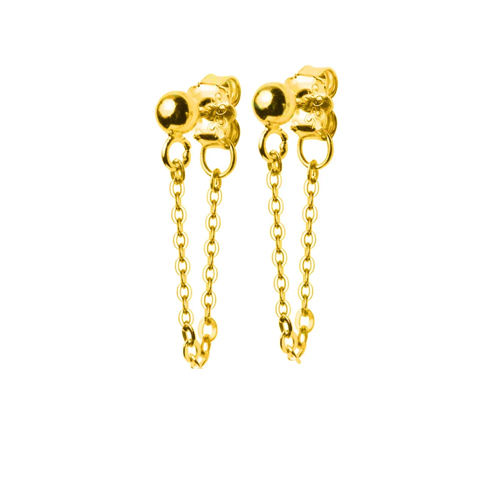 Trusta, 925 пробы, серебряные серьги-гвоздики, соединенная цепочка, модное ювелирное изделие на день рождения дочери, подарок, хорошее ювелирное изделие DS1434 - Окраска металла: Gold-Short