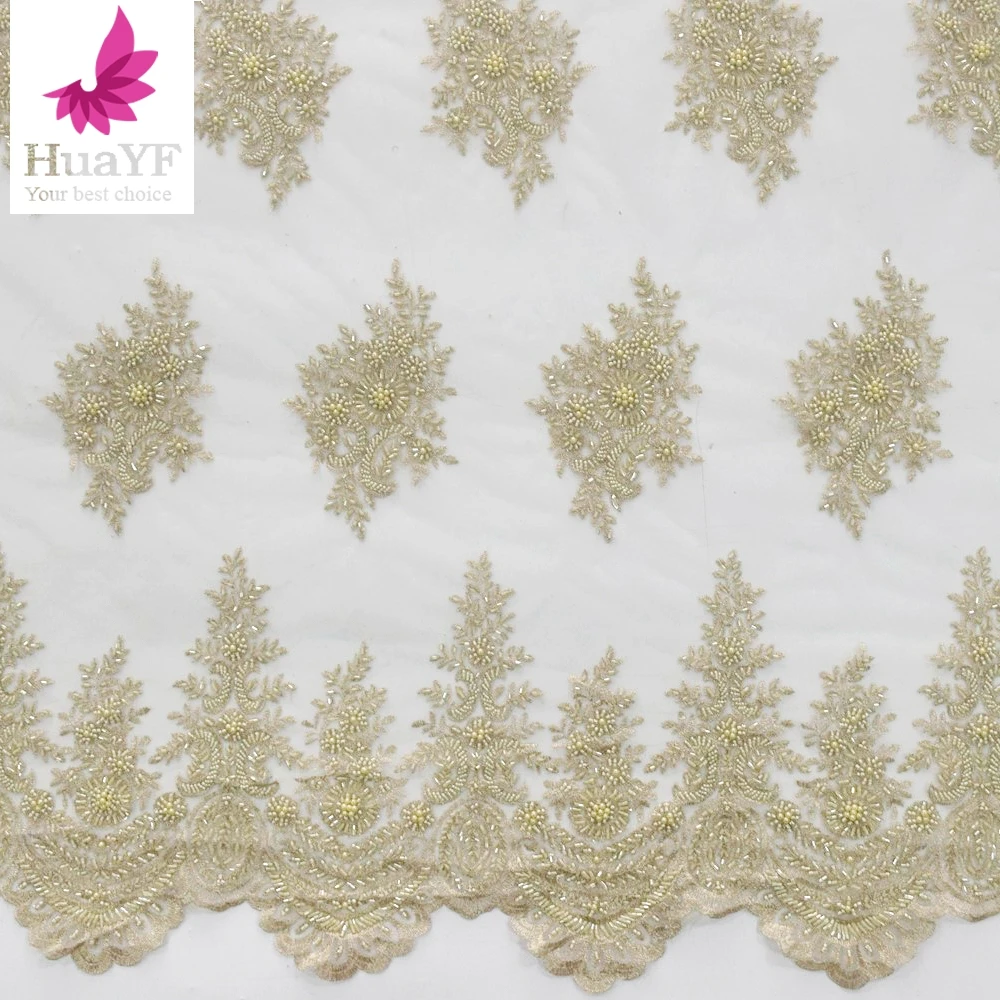 

2021 горячая Распродажа африканская кружевная ткань для шитья одежды с бусинами, кружевная Ткань 5 ярдов, нигерийская кружевная ткань HY1638-1