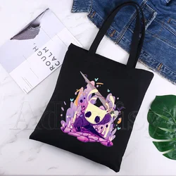 Hollow Knight Tote Bag Unisex Canvas Bags Shopping Bags Printed Casual Shoulder Bag Foldable Black