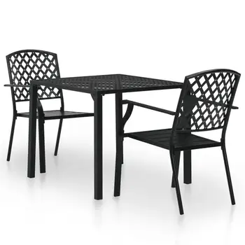 

3pcs Bistro Set Metal Outdoor Garden Furniture Sets Balcony Set Dinning Table for Garden Patio Balcony Tables Weather Resistant