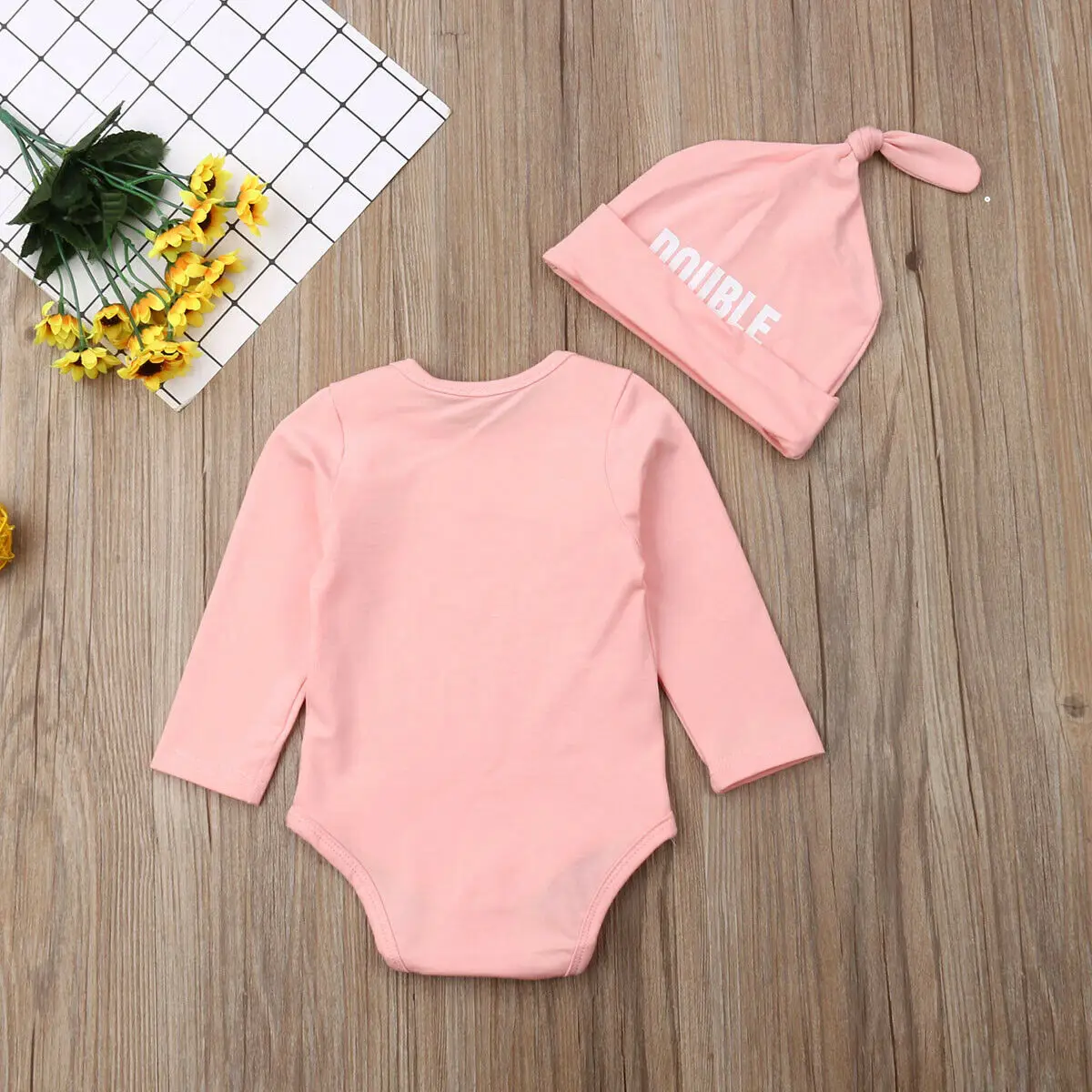 Emmababy новорожденных детская одежда для близнецов короткий рукав Пустой двойной