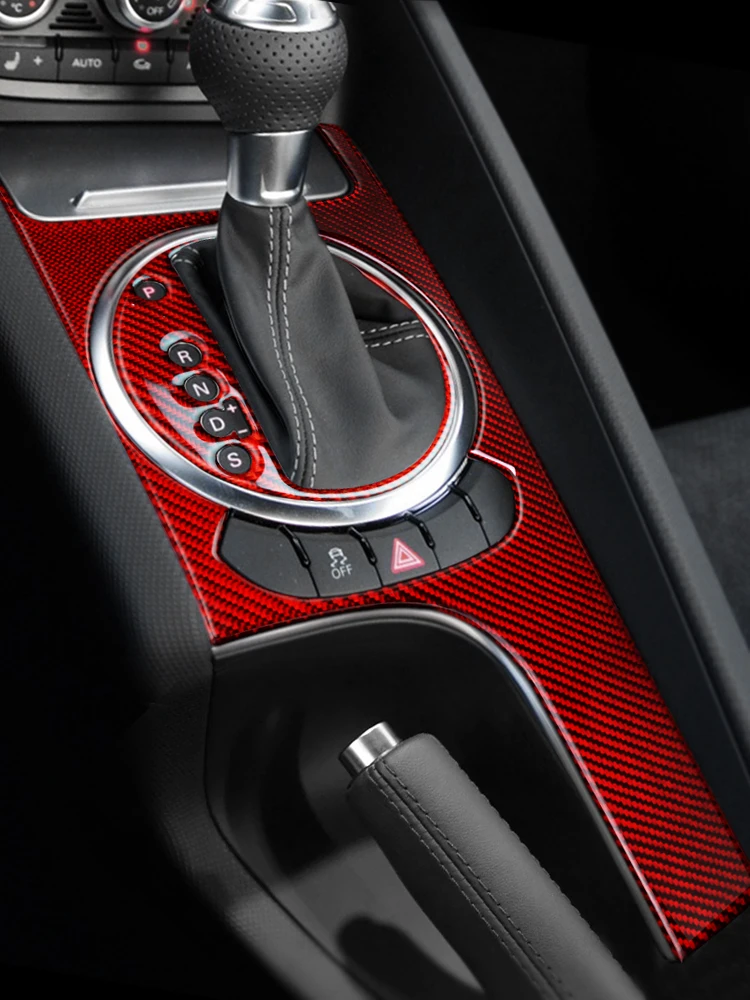 

For Audi TT TTS 2008-14 Center Console CD Panel Air Outlet Car Sticker Carbon Fiber Interior Sticker