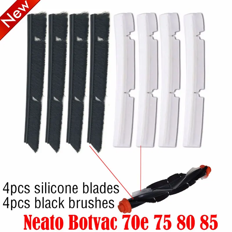 Силиконовые лопатки щетки Замена для Neato Botvac 70e 75 80 85 все D-Series подключены Запчасти для пылесоса аксессуары - Цвет: 8pcs