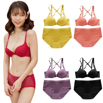 

Sexy Women Embroidery Lingerie Underwire Push-Up Thin Padded Bra Set Brassiere + Panty Floral Bras Bra Set