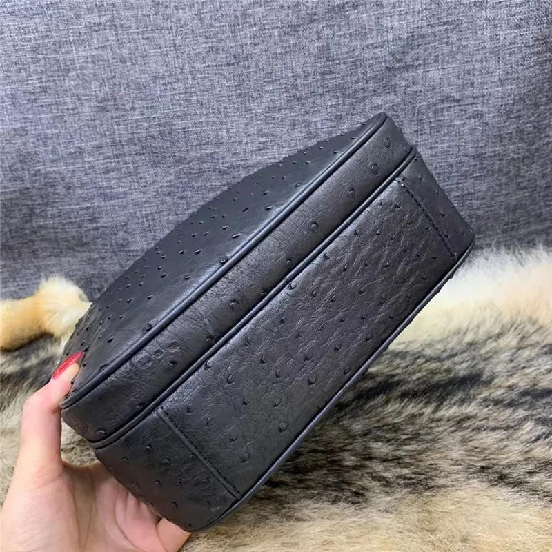 Authentic Real Ostrich Skin Men's Small Zip Purse Single Cross Shoulder Bag  Exotic Genuine Leather Male Casual Messenger Bag - Shoulder Bags -  AliExpress