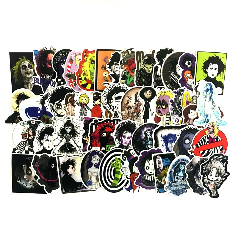 

TD ZW 60Pcs Tim Burton Edward Scissorhands Sticker Waterproof Decal Laptop Motorcycle Luggage Snowboard Fridge Phone Car Sticker