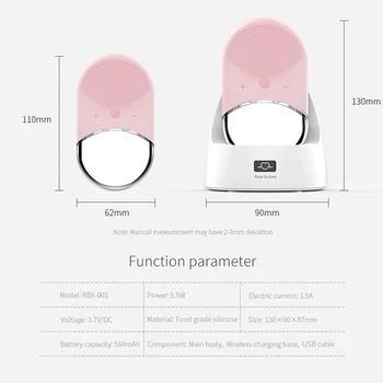 

Real Bubee Silicone Face Cleansing Brush Electric Liquid Face Wash Cleanser Electric Facial Cleanser Cleansing Massage Brush