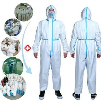 

Hazmat Suit Protection Clothing Safety Coverall Disposable Washable Jumpsuit