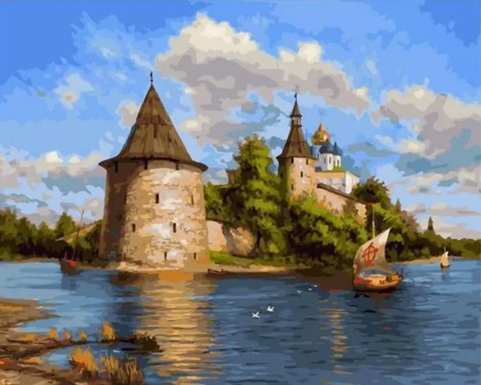 Картина по номерам Paintboy (Premium) Псковский кремль 40x50 PK90021 | Дом и сад