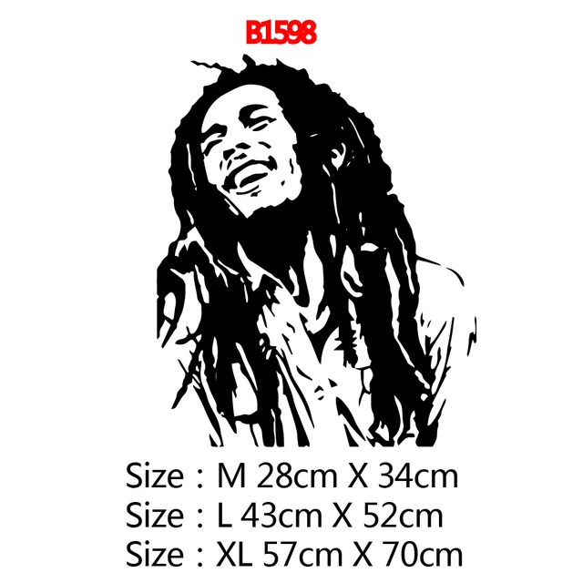 Colorful Soul Music Singer Bob Marley Removable Art Vinyl Wall Stickers For Kids Rooms Waterproof Wall Art Decal Style7