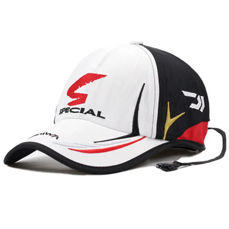 white Бренд Daiwa, регулируемые спортивные козырьки для рыбалки на открытом воздухе, спортивные Бейсбольные шляпы для рыбалки, специальная Панама с надписью - Цвет: white