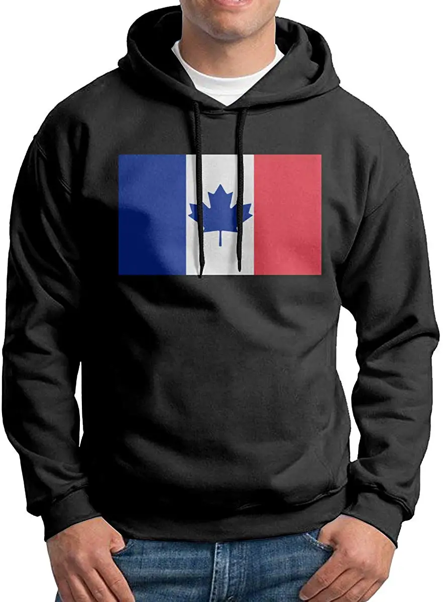 Big Men's Canada - France Flag Mashup Hoodie Sweatshirt Sweater Top Fashion Sweatshirts |