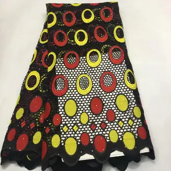 

3 Color High Quality African Lace Fabric French Net Embroidery Rhinestones Tulle Lace Fabric For Nigerian Dress FA1028