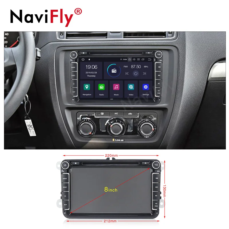 Sale NaviFly IPS Screen DSP Android 9.0 Car Multimedia GPS Navigation For Skoda Seat Volkswagen VW Passat b7 POLO GOLF 5 6 Wifi Radio 5