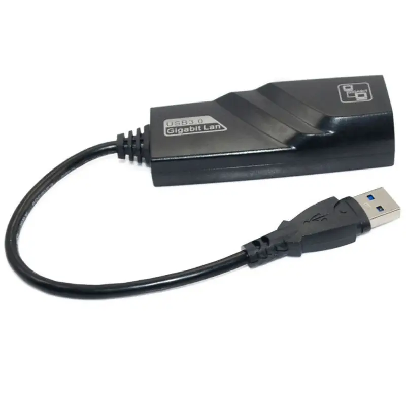 Внешний флэш-накопитель USB 3,0 сетевая карта 10/100/1000 M Ethernet порт совместим с USB2.0/USB1.1 - Цвет: Черный