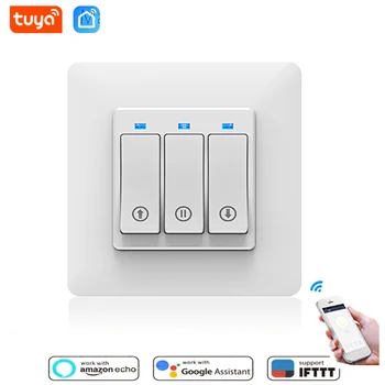 

Tuya Smart Life WiFi Roller Shutter Switch Curtain Blinds Touch 3 Gang Timer Voice Remote Control Compatible Google Home Alexa