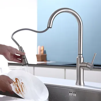 

Brass Touch Sensor Control Kitchen Faucet Matte Black/Brushed Hot & Cold Sink Water Mixer Rotatable Tap