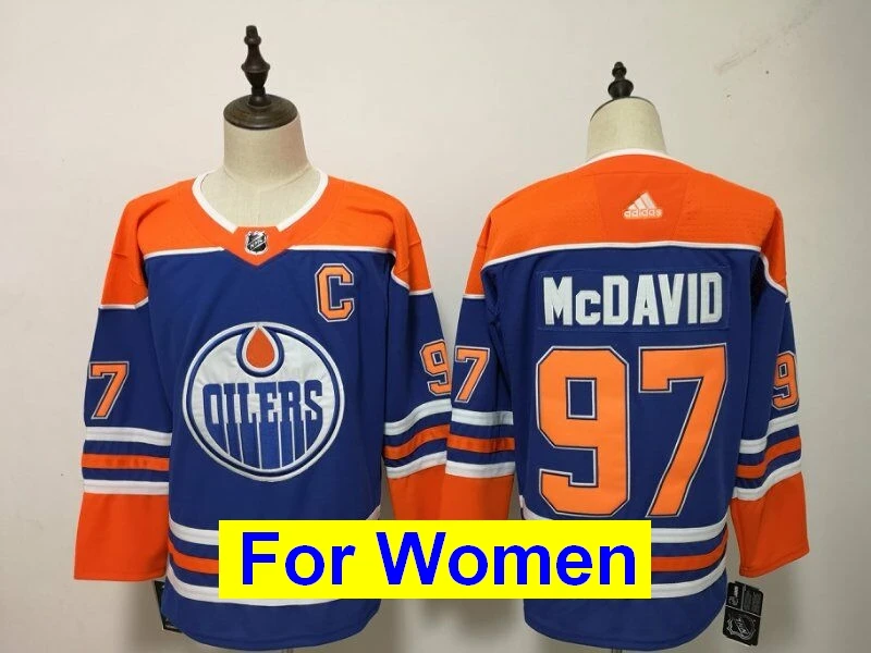 Все сшитые новые женские майки Edmonton Connor McDavid Leon Draisaitl Wayne Gretzky LUCIC NUGENT-HOPKIN - Цвет: Оранжевый