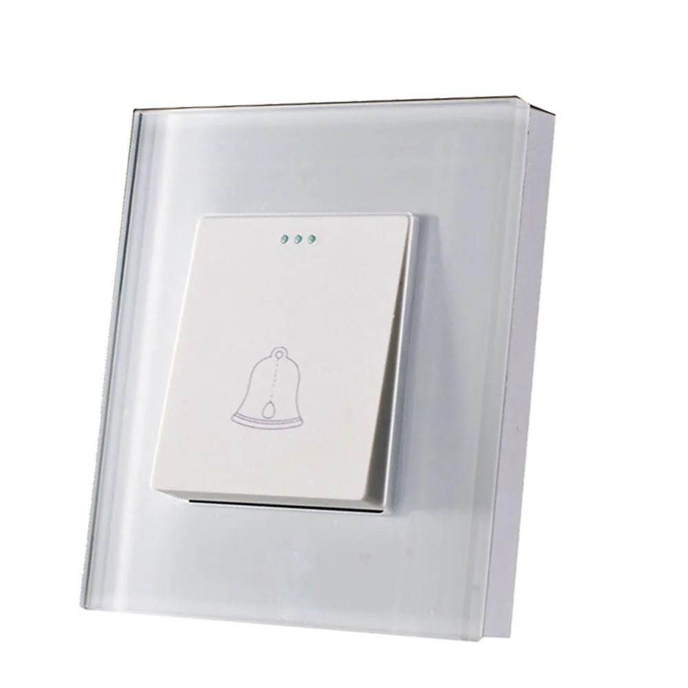 branco cristal vidro campainha interruptor botão de