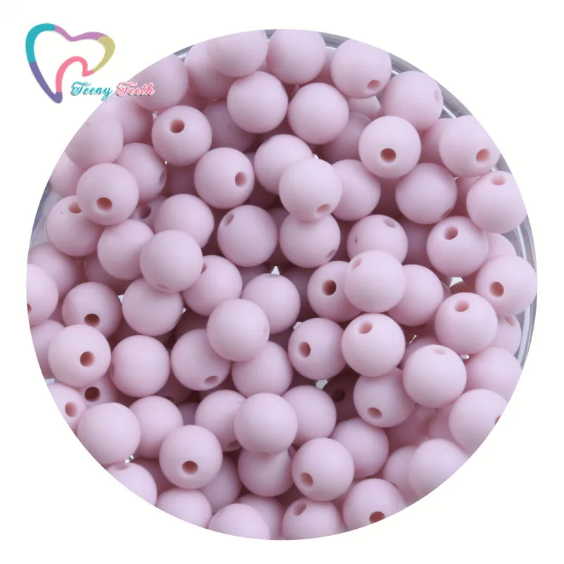 Pastel Soft Pink 50 шт., Детские Прорезыватели, силиконовые шарики, 9 мм, игрушки для малышей, прорезыватели для зубов, силиконовые бусины, BPA бесплатно, для ожерелья, держатель для соски - Цвет: Pastel Soft Pink