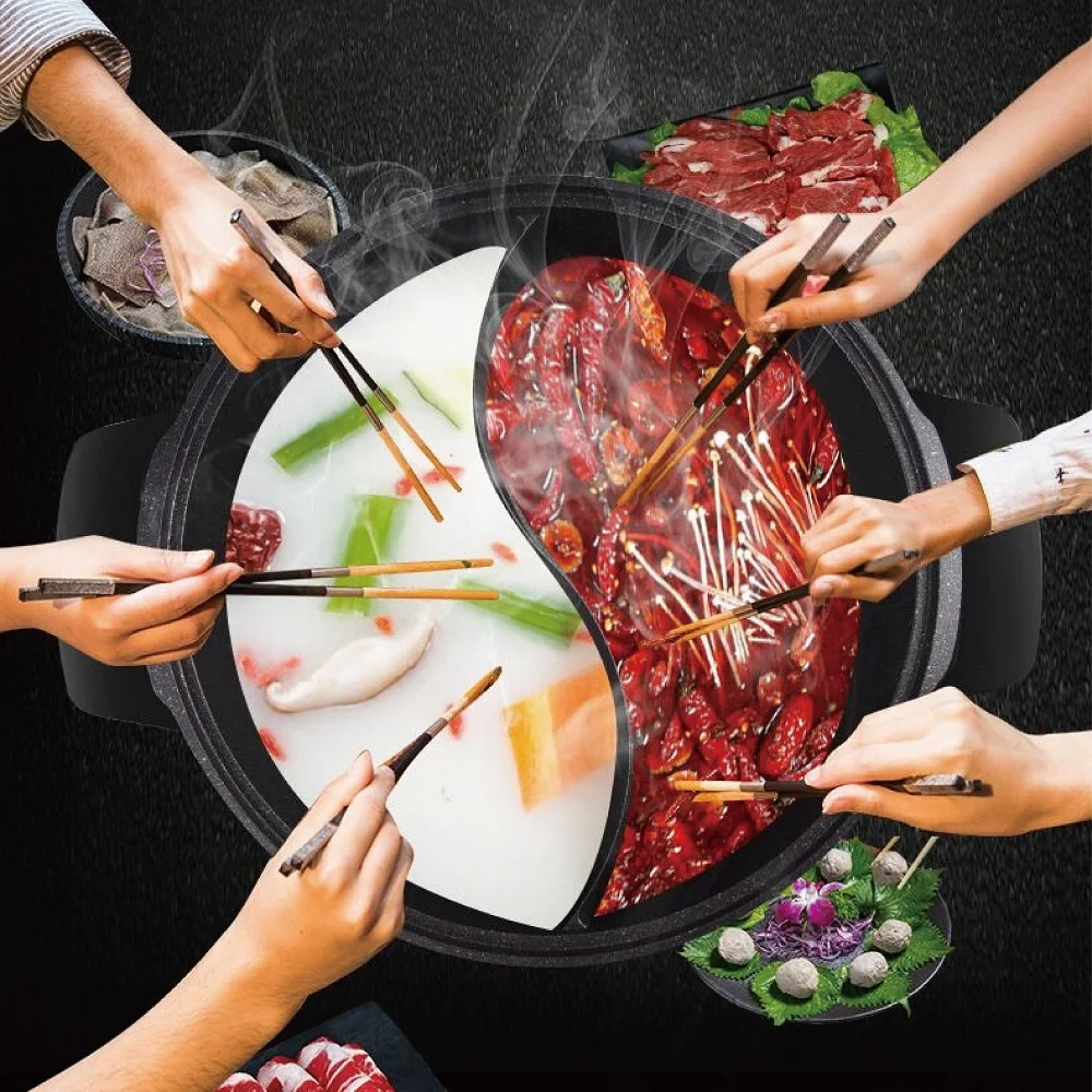 

Electric Hot Pot Home Party Frying Pan Multi-Purpose Large-Capacity 5L