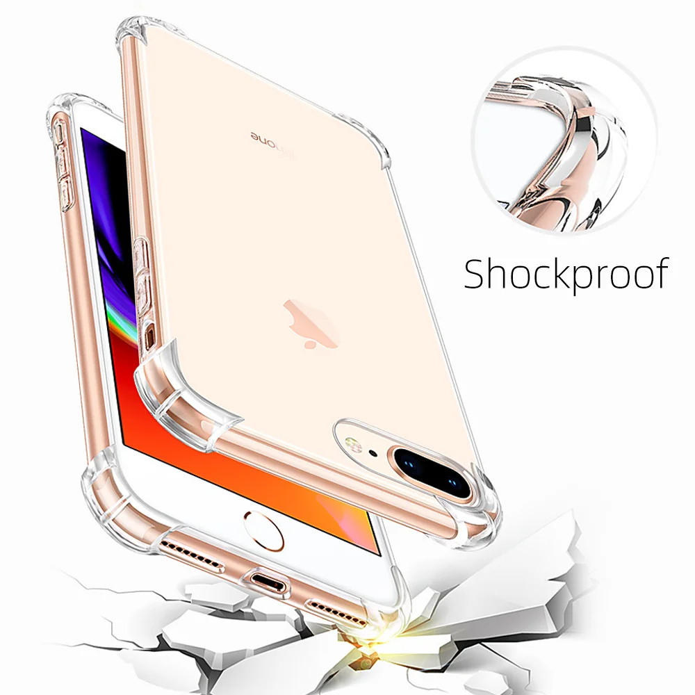 Shockproof Phone Case Ultra Thin Clear For iPhone 11 12 Pro X XS Max Transparent Silicone 6 7 8 Plus Back Cover | Мобильные телефоны