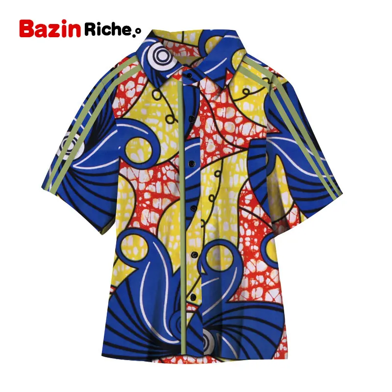 Новые рубашки для мальчиков, топы Bazin Riche, футболка Анкара с восковым принтом в африканском стиле, хлопковая рубашка для мальчиков, детская одежда в африканском стиле, WYT380