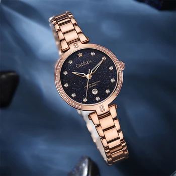 

CADISEN 6170 GOLD Watch Luxury Brand Ladies Diamonds Watches Japen Quartz Movement Star Design Starry Sky Watch Gift For Woman