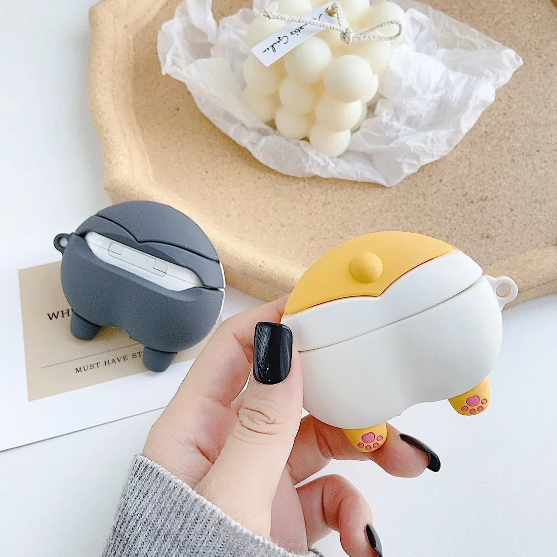 Силиконовый чехол Corgi Ass для Airpods Pro, милый чехол для наушников с Bluetooth для Apple Airpod Pro, чехол для Air Pods Pro 3 с брелком